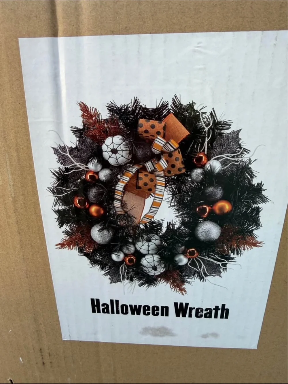 Halloween Black & Orange Decorative Wreath